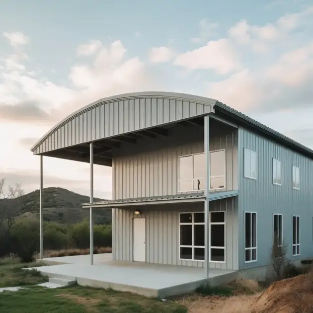 Metal 2-car garage shop combo