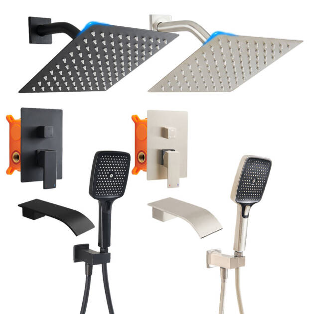 Hot Sale Wall Mounted Bathroom Shower System Set Luxury Rainfall Shower Mixer Set Shower Faucet Set