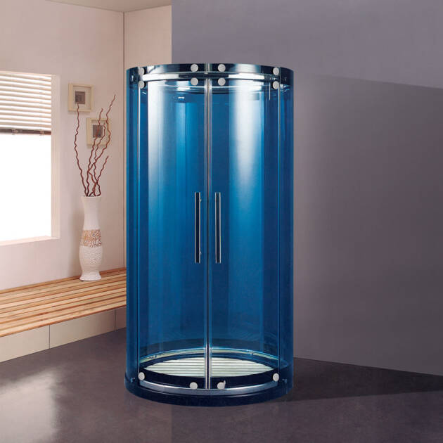 Competitive Price Corner Round Sliding Glass Shower Cabin Bathroom Enclosure with Frame for Small Shower Rooms