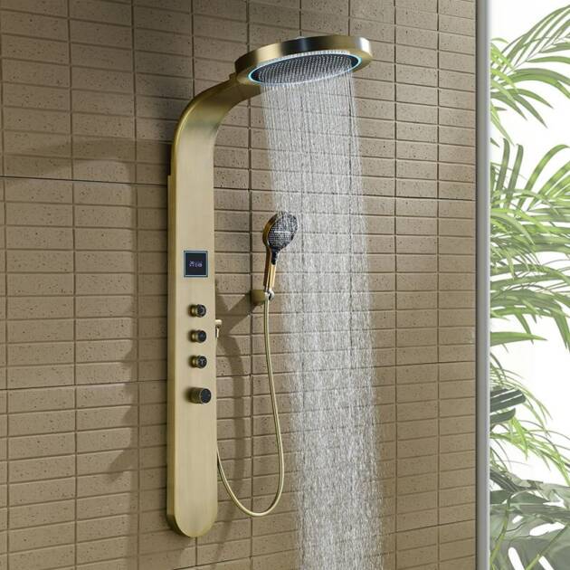 Wall Mounted Multifunctional LED Shower Panels Tower Bathroom Waterproof Rainfall Overhead Shower Panels for Bathroom