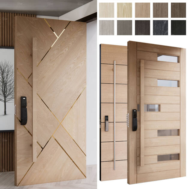 American Style Modern Hotel Security Exterior Wooden Door