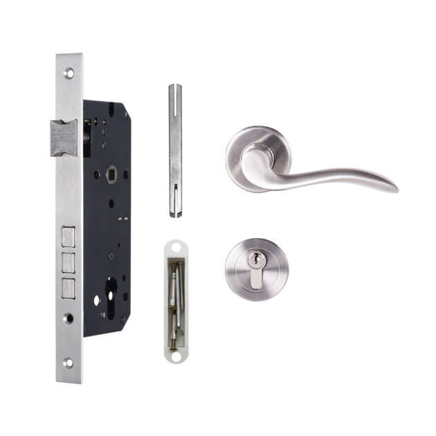 Wholesale Factory Key Operated Wooden Door Lock Body 8545 High Security Stainless Steel Mortise Lever Handle Locks Set