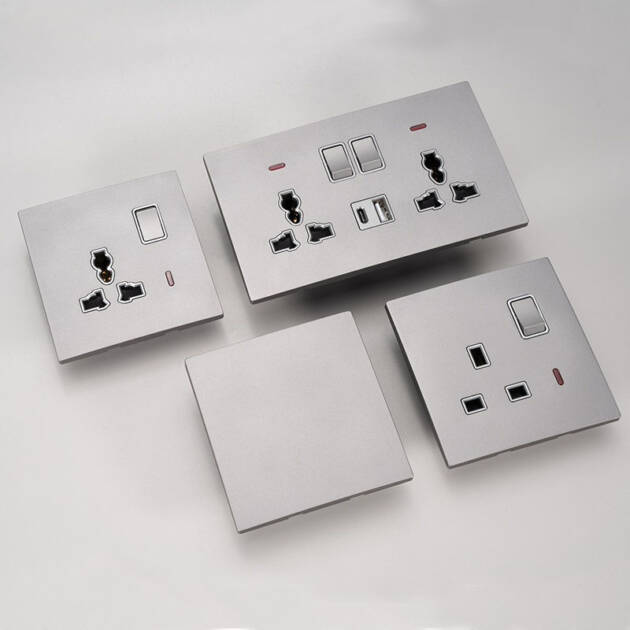 New Design British Standard Multifunction Wall Sockets 1/2/3/4 Gang Cambered Plastic Panel Power Electric Light Switch SDK