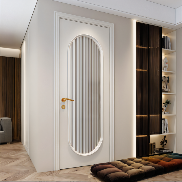 Modern Durable Solid Wood Entry Door